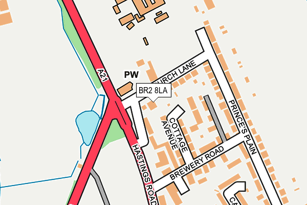 BR2 8LA map - OS OpenMap – Local (Ordnance Survey)
