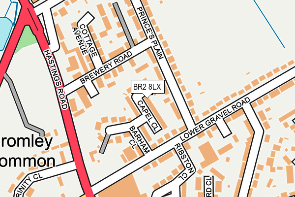 BR2 8LX map - OS OpenMap – Local (Ordnance Survey)