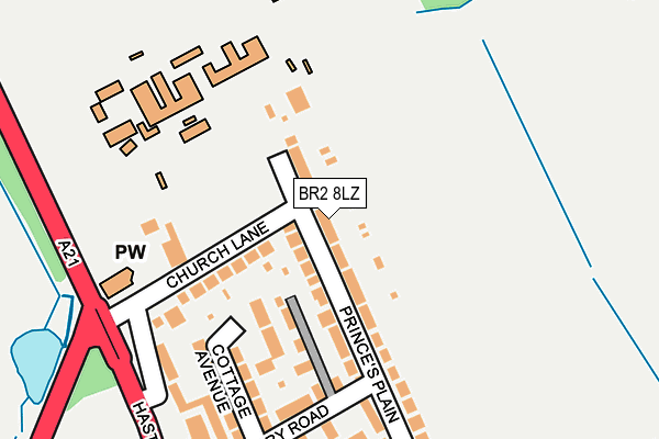 BR2 8LZ map - OS OpenMap – Local (Ordnance Survey)