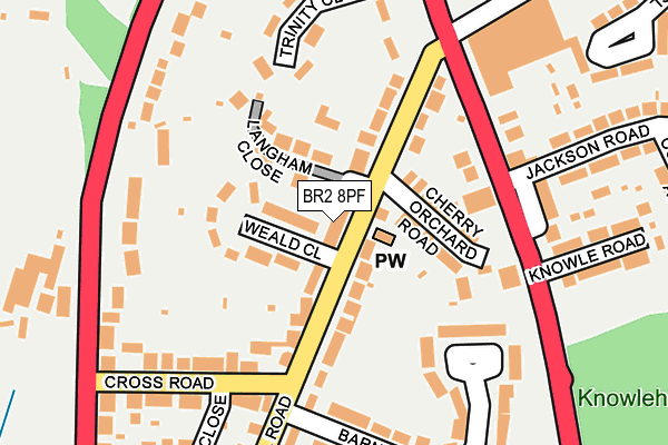 BR2 8PF map - OS OpenMap – Local (Ordnance Survey)