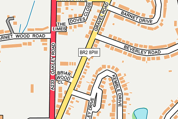BR2 8PW map - OS OpenMap – Local (Ordnance Survey)