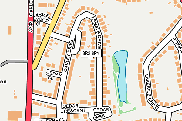 BR2 8PY map - OS OpenMap – Local (Ordnance Survey)