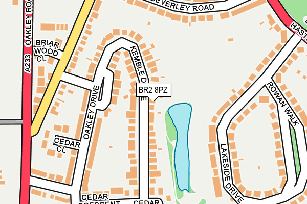 BR2 8PZ map - OS OpenMap – Local (Ordnance Survey)