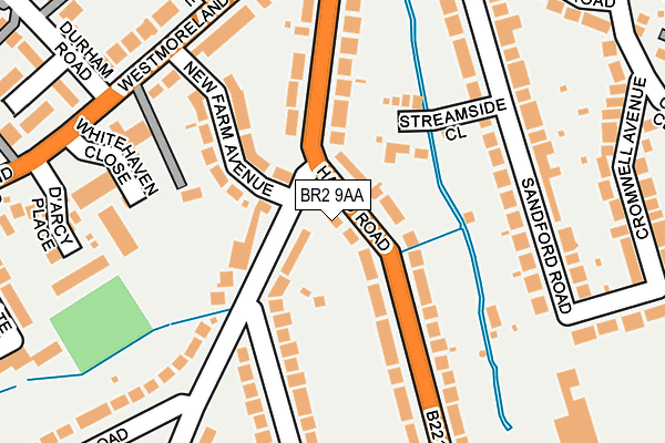 BR2 9AA map - OS OpenMap – Local (Ordnance Survey)
