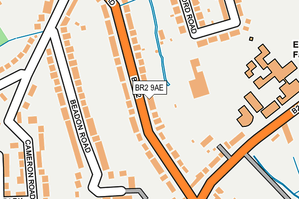 BR2 9AE map - OS OpenMap – Local (Ordnance Survey)