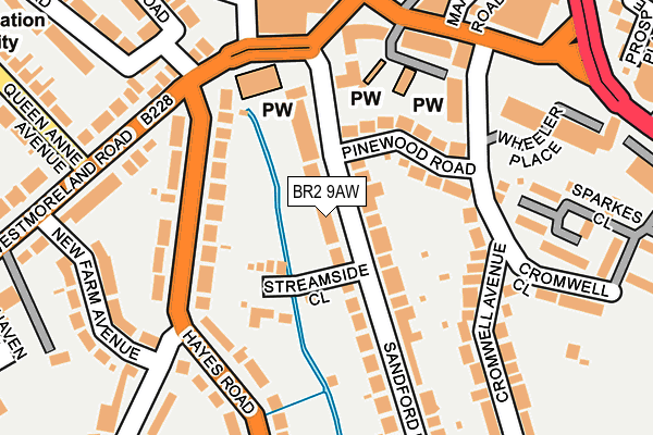 BR2 9AW map - OS OpenMap – Local (Ordnance Survey)