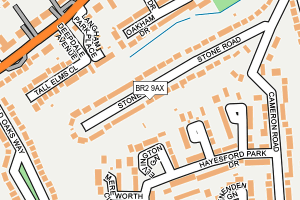 BR2 9AX map - OS OpenMap – Local (Ordnance Survey)
