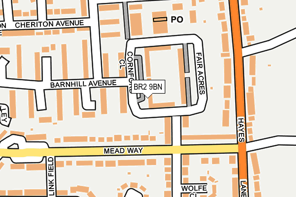 BR2 9BN map - OS OpenMap – Local (Ordnance Survey)