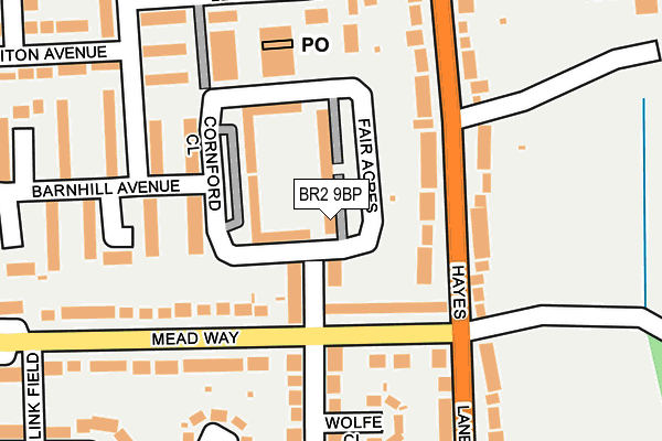 BR2 9BP map - OS OpenMap – Local (Ordnance Survey)
