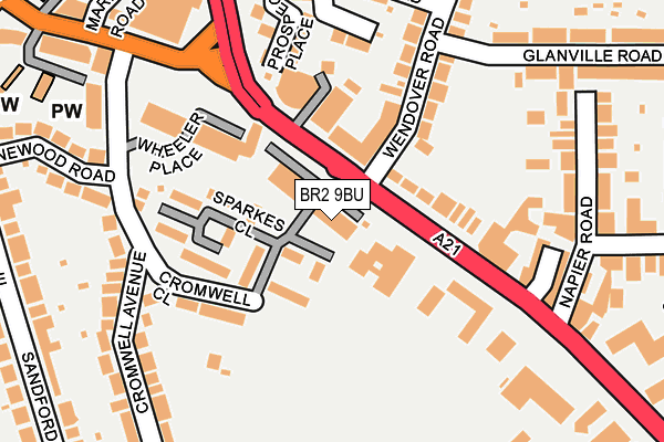 BR2 9BU map - OS OpenMap – Local (Ordnance Survey)