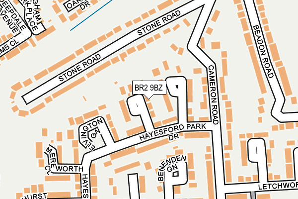 BR2 9BZ map - OS OpenMap – Local (Ordnance Survey)