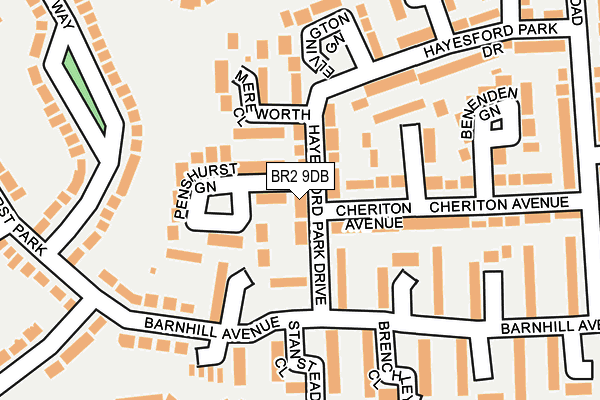 BR2 9DB map - OS OpenMap – Local (Ordnance Survey)