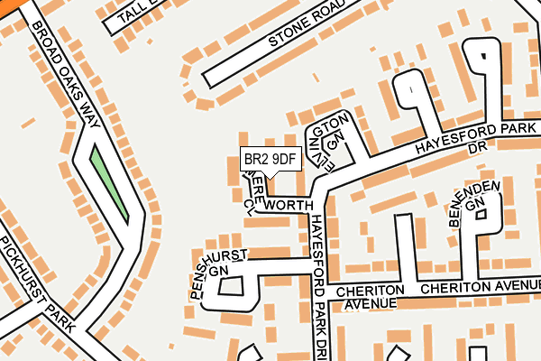 BR2 9DF map - OS OpenMap – Local (Ordnance Survey)