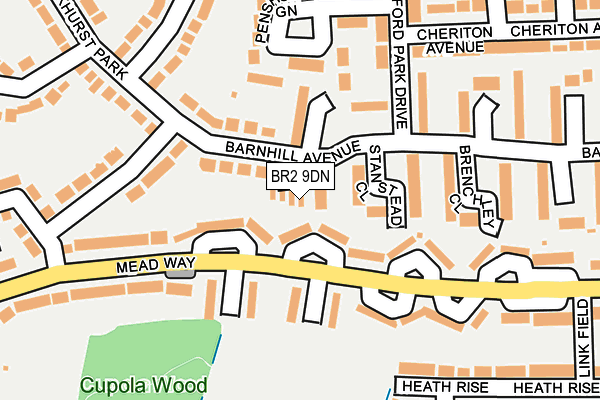 BR2 9DN map - OS OpenMap – Local (Ordnance Survey)