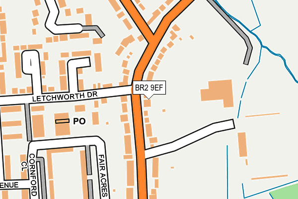 BR2 9EF map - OS OpenMap – Local (Ordnance Survey)