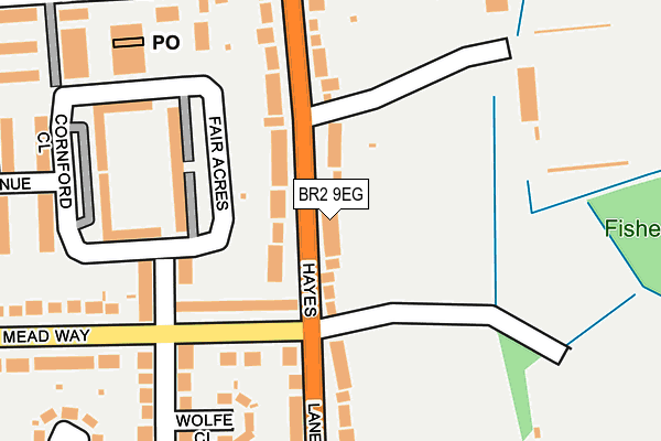 BR2 9EG map - OS OpenMap – Local (Ordnance Survey)