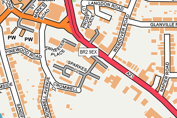 BR2 9EX map - OS OpenMap – Local (Ordnance Survey)
