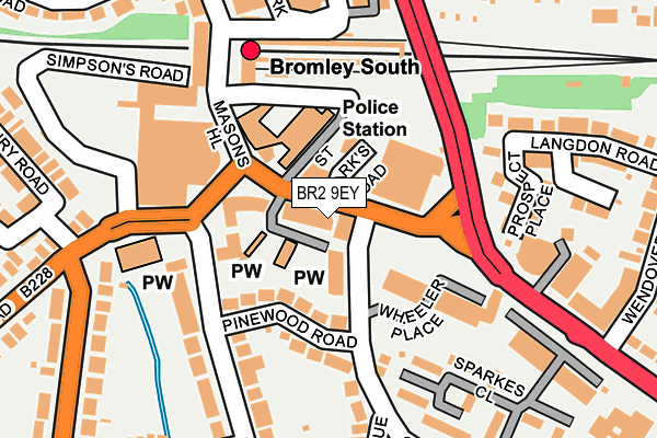 BR2 9EY map - OS OpenMap – Local (Ordnance Survey)