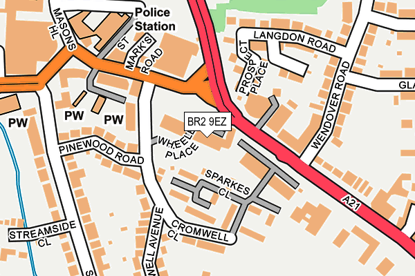 BR2 9EZ map - OS OpenMap – Local (Ordnance Survey)