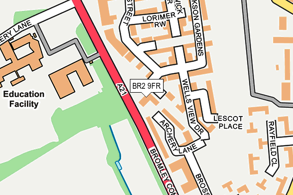 BR2 9FR map - OS OpenMap – Local (Ordnance Survey)