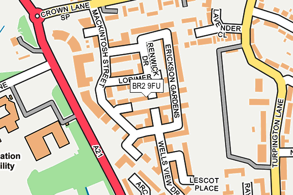 BR2 9FU map - OS OpenMap – Local (Ordnance Survey)