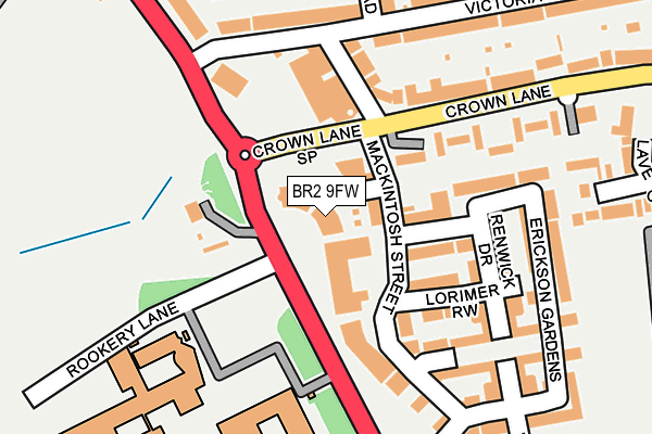 BR2 9FW map - OS OpenMap – Local (Ordnance Survey)