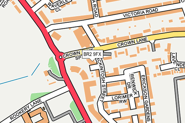 BR2 9FX map - OS OpenMap – Local (Ordnance Survey)