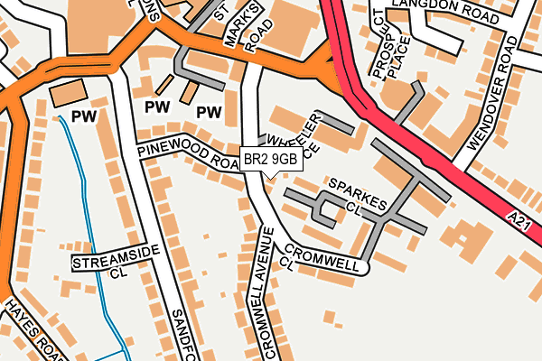 BR2 9GB map - OS OpenMap – Local (Ordnance Survey)