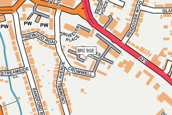BR2 9GE map - OS OpenMap – Local (Ordnance Survey)