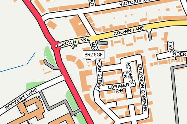 BR2 9GF map - OS OpenMap – Local (Ordnance Survey)