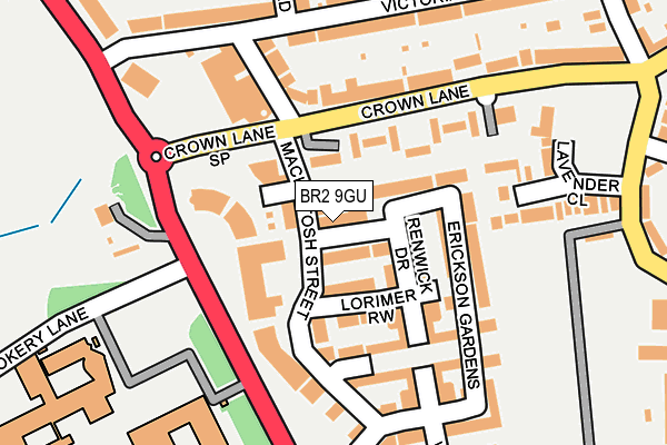 BR2 9GU map - OS OpenMap – Local (Ordnance Survey)