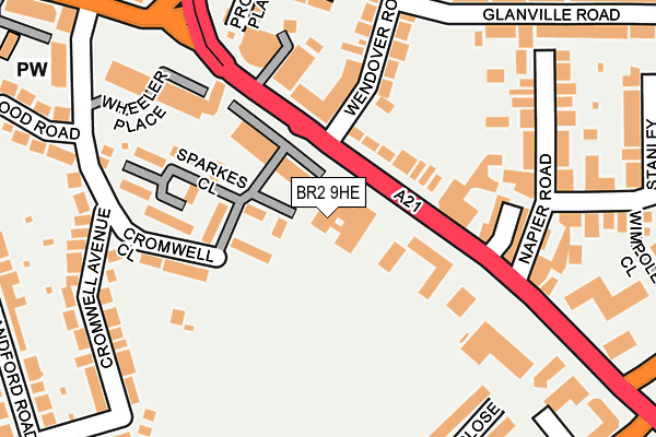 BR2 9HE map - OS OpenMap – Local (Ordnance Survey)