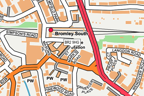 BR2 9HG map - OS OpenMap – Local (Ordnance Survey)