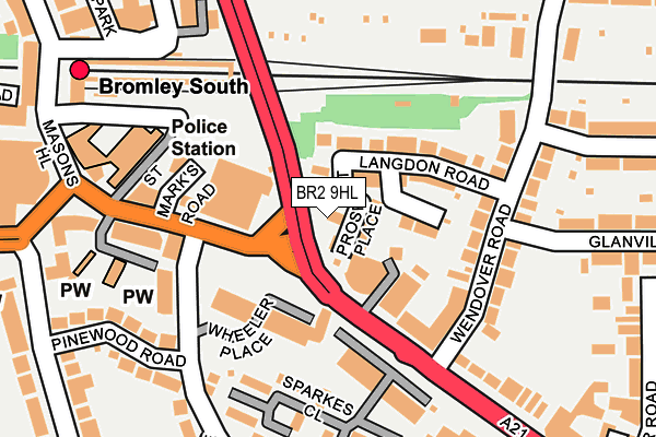 BR2 9HL map - OS OpenMap – Local (Ordnance Survey)