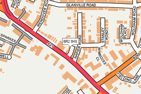 BR2 9HX map - OS OpenMap – Local (Ordnance Survey)