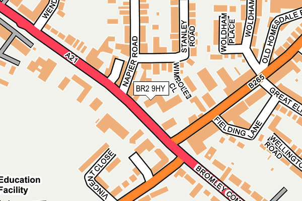 BR2 9HY map - OS OpenMap – Local (Ordnance Survey)