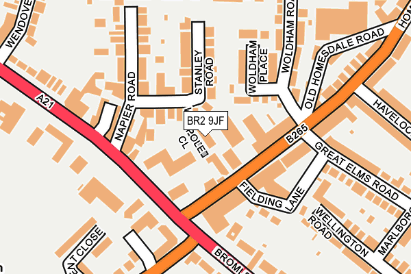 BR2 9JF map - OS OpenMap – Local (Ordnance Survey)