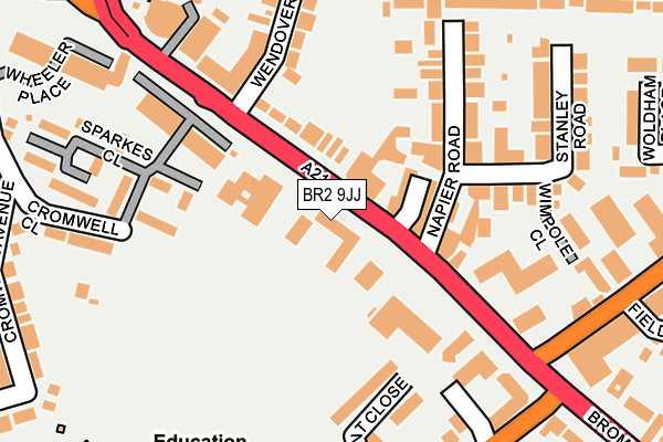 BR2 9JJ map - OS OpenMap – Local (Ordnance Survey)