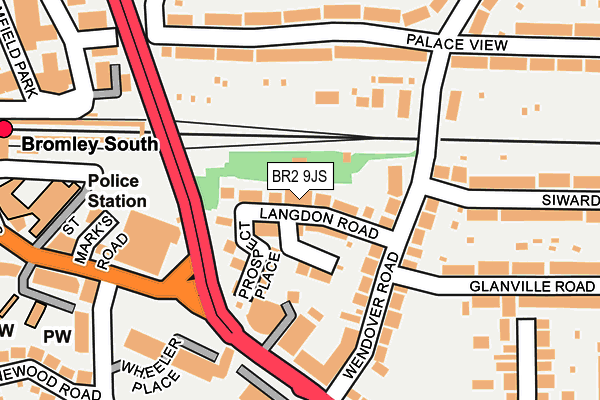BR2 9JS map - OS OpenMap – Local (Ordnance Survey)