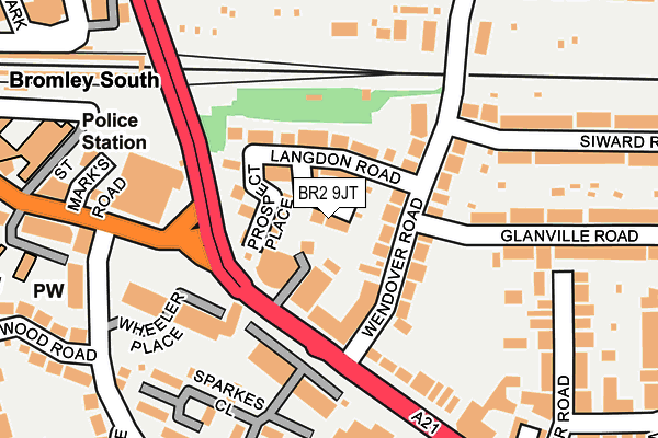 BR2 9JT map - OS OpenMap – Local (Ordnance Survey)
