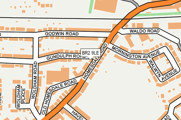 BR2 9LE map - OS OpenMap – Local (Ordnance Survey)
