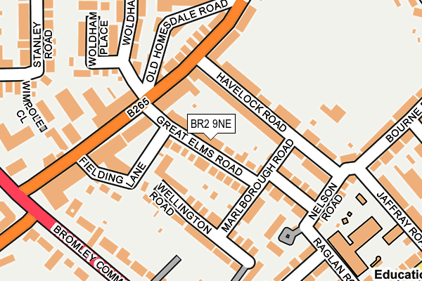 BR2 9NE map - OS OpenMap – Local (Ordnance Survey)