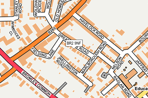 BR2 9NF map - OS OpenMap – Local (Ordnance Survey)