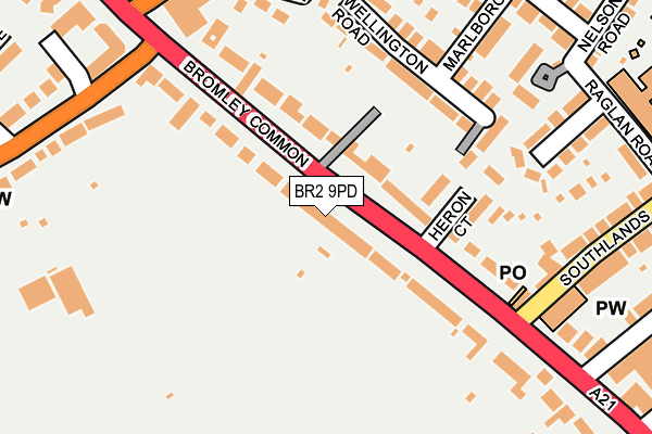 BR2 9PD map - OS OpenMap – Local (Ordnance Survey)