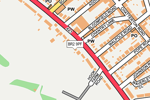 BR2 9PF map - OS OpenMap – Local (Ordnance Survey)
