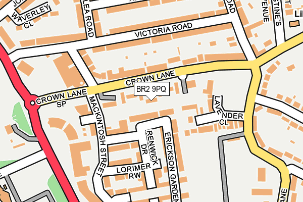 BR2 9PQ map - OS OpenMap – Local (Ordnance Survey)