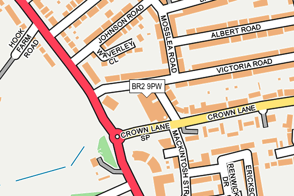 BR2 9PW map - OS OpenMap – Local (Ordnance Survey)
