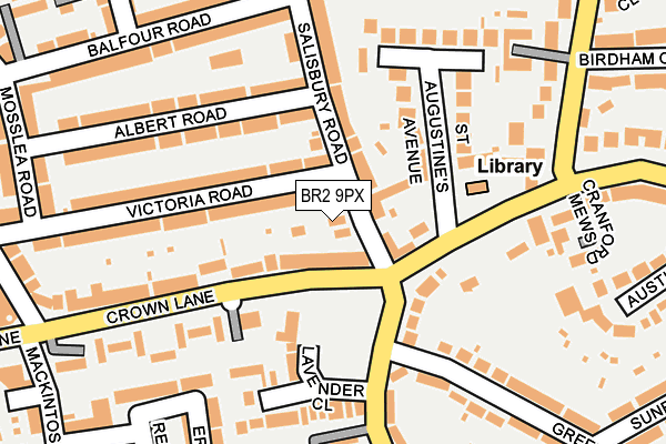 BR2 9PX map - OS OpenMap – Local (Ordnance Survey)