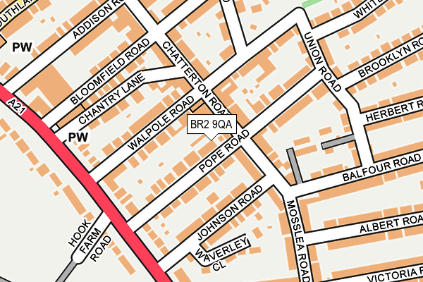 BR2 9QA map - OS OpenMap – Local (Ordnance Survey)