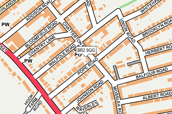 BR2 9QG map - OS OpenMap – Local (Ordnance Survey)